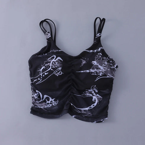 Yoga Bra Women’s Beauty Back Halter One-Piece Chest Pad Sports Crop Top