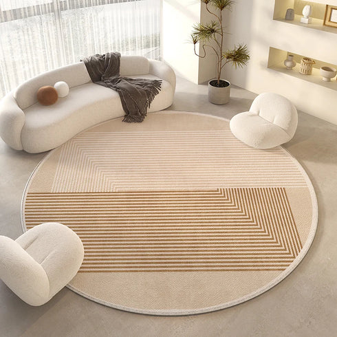 Cream Style Rugs for Bedroom Soft Fluffy Round Living Room Floor Mat
