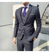 Slim Fit Men's Three Piece Suit with Vest and Trousers for Wedding