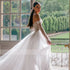 Modern Elegant Wedding Dresses Off The Shoulder Bridal Gowns With Detachable Train Lace Appliques
