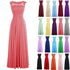 Bridesmaid Dress A-Line Chiffon Beading Applique Backless Floor Length Evening Dress