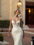 Exquisite Wedding Dresses Gorgeous Bridal Gowns Lace Tiered Robes Backless Spaghetti Straps