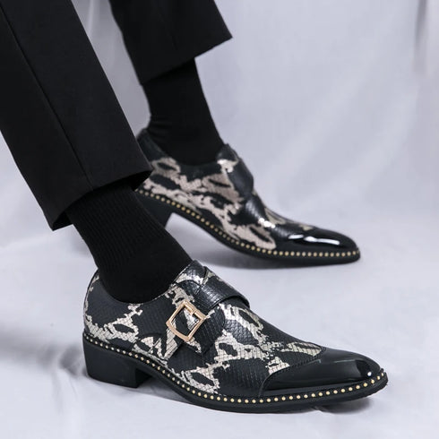 Elegant Handmade Oxford Dress Shoes for Men – Luxury Formal Leather Wedding Party Footwear with Buckle Strap and Pointed Toe Design