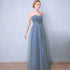 Elegant Sleeveless Tulle A-Line Bridesmaid Dress With Satin Belt And Lace Up Bow For Weddings