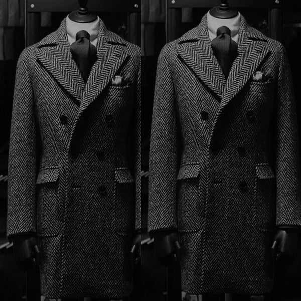 Men's Slim Fit Double Breasted Blazer - Casual Luxury Wedding Suit Jacket