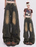 Women's Vintage Blue Baggy Jeans Y2k Streetwear Denim Trousers