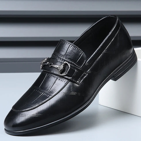 Stylish Men's Genuine Leather Pointed Loafers for Summer - Comfortable, Breathable Casual Shoes Perfect for Spring and Autumn Occasions