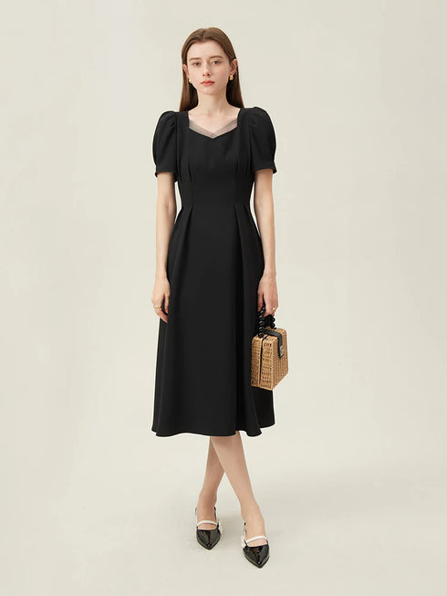 FSLE Swan Dress French Style High Waist Dress for Women