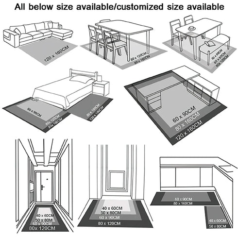 Retro Persian Carpet Abstract Ornament Rug for Living Room Bedroom Non Slip Floor Mat