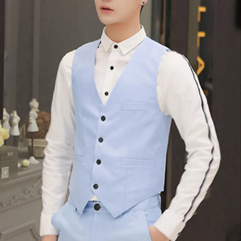 Men's Formal V Neck Tuxedo Vest - Tailored Fit Waistcoat for Business Events and Gatherings