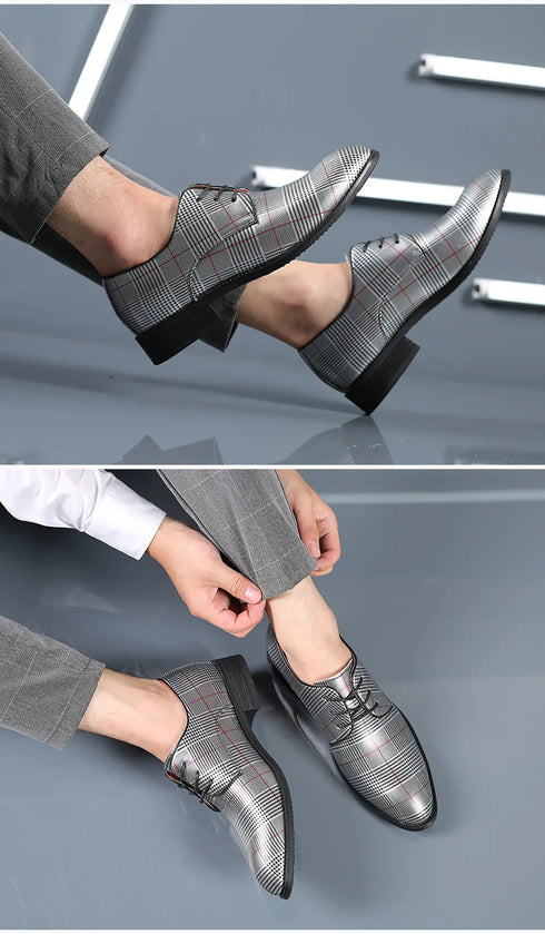 Men's Classic Luxury Oxfords - Fashionable Pointed Toe Lace-Up Formal Shoes for Weddings & Daily Wear, Sizes 38-48