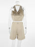 Chic Women's Office Summer Shorts Suit Set - Stylish Sleeveless Halter 2 Piece Outfit for Effortless Elegance