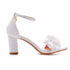 Elegant Floral Buckle Strap Heeled Sandals for Women's Wedding and Party Wear