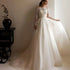 A-line Tulle Wedding Dress Long Sleeve V-neck Plus Size Lace