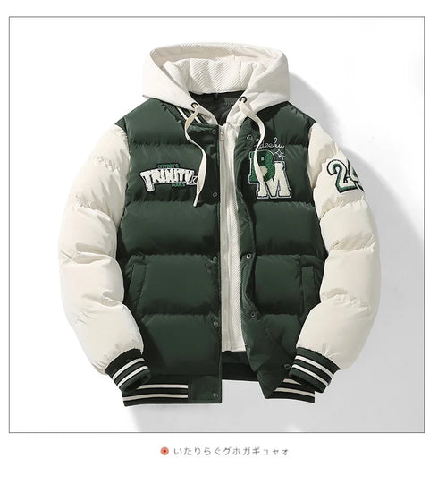 Detachable Liner Hooded Cotton-Padded Jacket for Men in Winter - Stylish Casual Outerwear for Couples, Available in L-XXXL Sizes