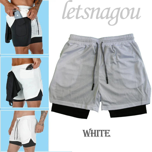 Men's Gym Shorts Camo 2 in 1 Performance Fitness Shorts Summer