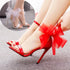 Elegant Women's Sandals with Pointed Toe and Butterfly Knot for Wedding and Office Wear