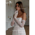 Elegant A-Line Mini Wedding Dress Strapless Sequined Vintage Style