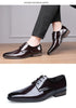 Luxury Designer Men's Oxfords - Lace-Up Patent Leather Pointed Dress Shoes for Formal Occasions and Business Events