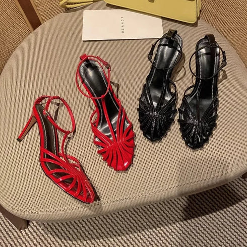 Sexy T Strap Heels For Women Sandals Narrow Band Party