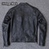 Vintage Genuine Leather Biker Jacket for Men – Slim Fit Cowhide Motorcycle Outerwear with Pockets and Embroidery Details for All Seasons