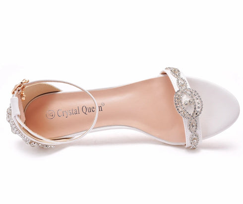 Glamorous Rhinestone Strappy Summer Pumps with 5cm Stiletto Heels for Women