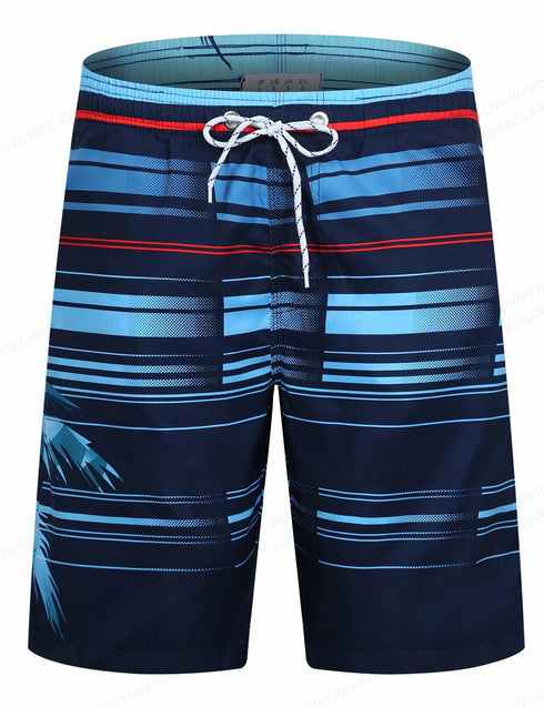 Striped Beach Shorts Men Fashion Swimwear Board Shorts Trunk