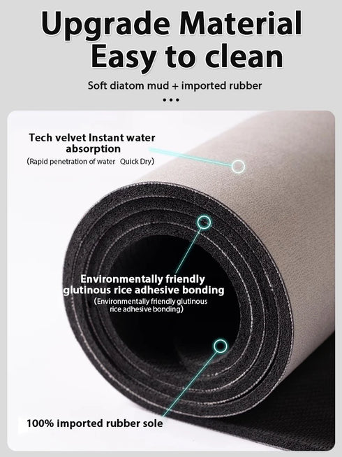 Luxury Nordic Diatomite Bath Mat Anti Slip Super Absorbent Quick Dry Floor Mat