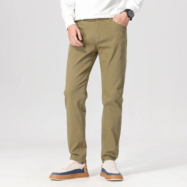 HIQOR Spring Autumn Men's Denim Pants Casual Jeans for Men