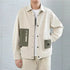 Men's Retro Colorblock Bomber Jacket with Pockets - Casual Autumn Baseball Uniform for Stylish Outfits