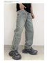 Black Men's Designer Jeans Straight Leg Baggy Denim Trousers