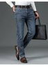 Men's High Waist Fit Straight Jeans Classic Vintage Cotton Trousers