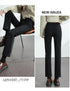 Women's Winter Fleece Warm Jeans Retro Slim Straight Denim Pants