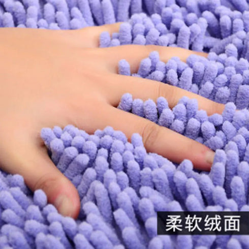 Soft Chenille Semi-Circle Mat - Anti-Slip, Dirt Trap, Doorway