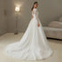 Luxury Long Sleeves Wedding Dresses with Pearls and Lace