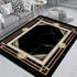 Black Gold Marble Area Rug for Living Room and Home Decor Anti-Slip Floor Mat