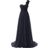 Chiffon Off-Shoulder A-Line Dress With Floral Pleats Floor-Length Corset Back Bridesmaid Dress