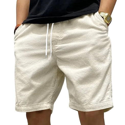 Trendy Retro Corduroy Men's Casual Work Shorts for Summer