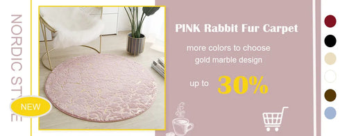 Faux Rabbit Fur Rug for Living Room Luxury Plush Carpet Mat for Bedroom and Bathroom