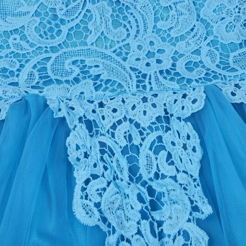 Women Floral Lace Dress Wedding Elegant Chiffon Maxi Party Gown