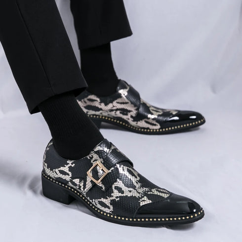 Elegant Handmade Oxford Dress Shoes for Men – Luxury Formal Leather Wedding Party Footwear with Buckle Strap and Pointed Toe Design