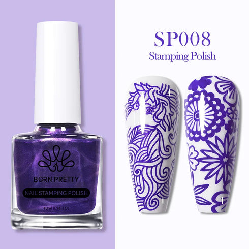 10ml Nail Stamping Polish for Stunning Metallic Mirror Effect - Gold, Silver, and Vibrant Colors for DIY Nail Art Designs