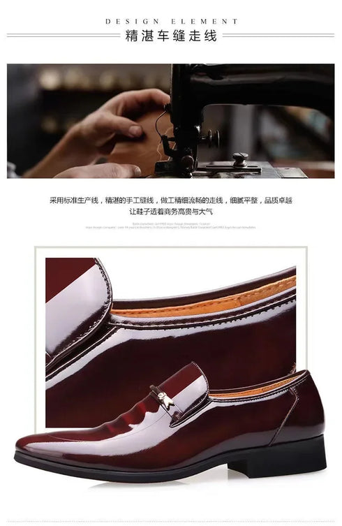 Luxury Oxford Leather Shoes for Men Breathable Patent Formal Footwear for Office and Wedding