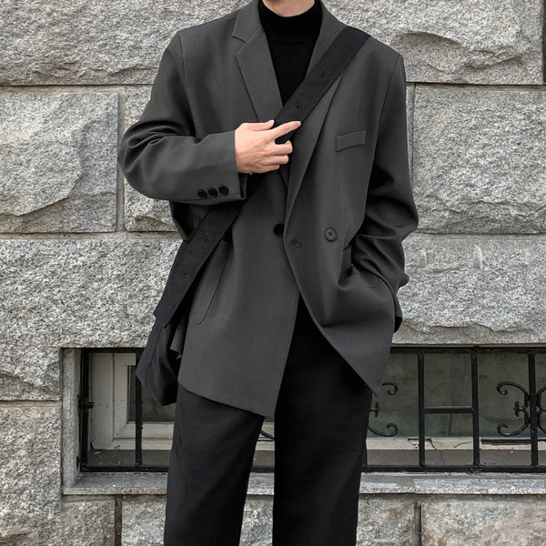 Trendy Casual Blazers for Men - Korean Style Loose Fit Jacket for All Seasons