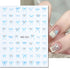 5D Embossed Nail Art Stickers - Semi-Transparent White Bowknots Adhesive Sliders for Creative Manicure Decorations and Nail Art Accessories