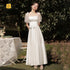 Bridesmaid Dress Floor Length Jersey Gown With Ruched Bow Sweetheart Neckline For Wedding Party Dress
