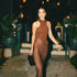 JULISSA MO Satin Sexy Hollow Out Maxi Dress for Elegant Parties