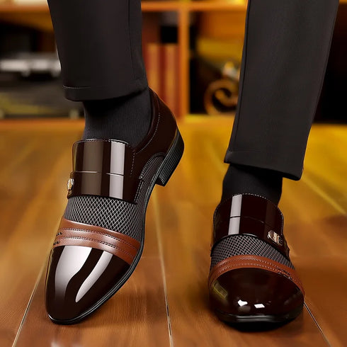 Elegant Slip-On Leather Business Shoes for Men - Formal Oxfords & Loafers