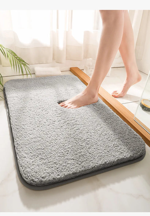 Soft Plush Bathroom Carpet Non-Slip Absorbent Floor Mat Thick Rug