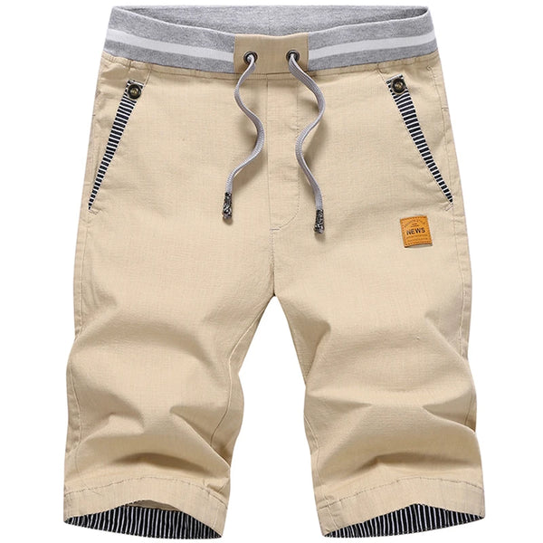Linen Mens Shorts Casual Bermuda Beach Shorts for Men